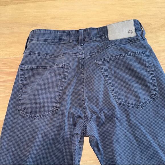 AG The Everett  SUD Slim Straight Leg Blue Black Houndstooth Pants 30x32 - Picture 10 of 12